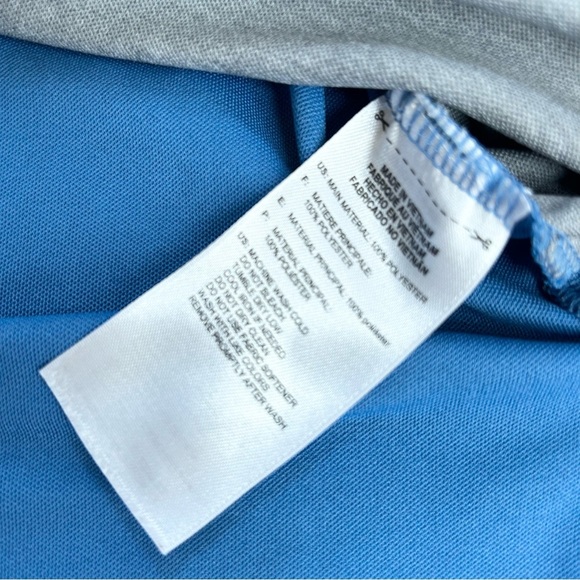 Adidas GOLF Polo Athletic Shirt Men's Sz XL Blue White and Gray Breathable - Picture 7 of 7
